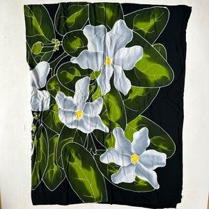 Vintage Tropical Floral La Parea Swim Coverup Sarong Wrap